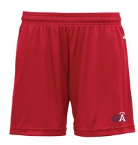 GA Gym Shorts, YOUTH Girls-RED (Badger 211600)